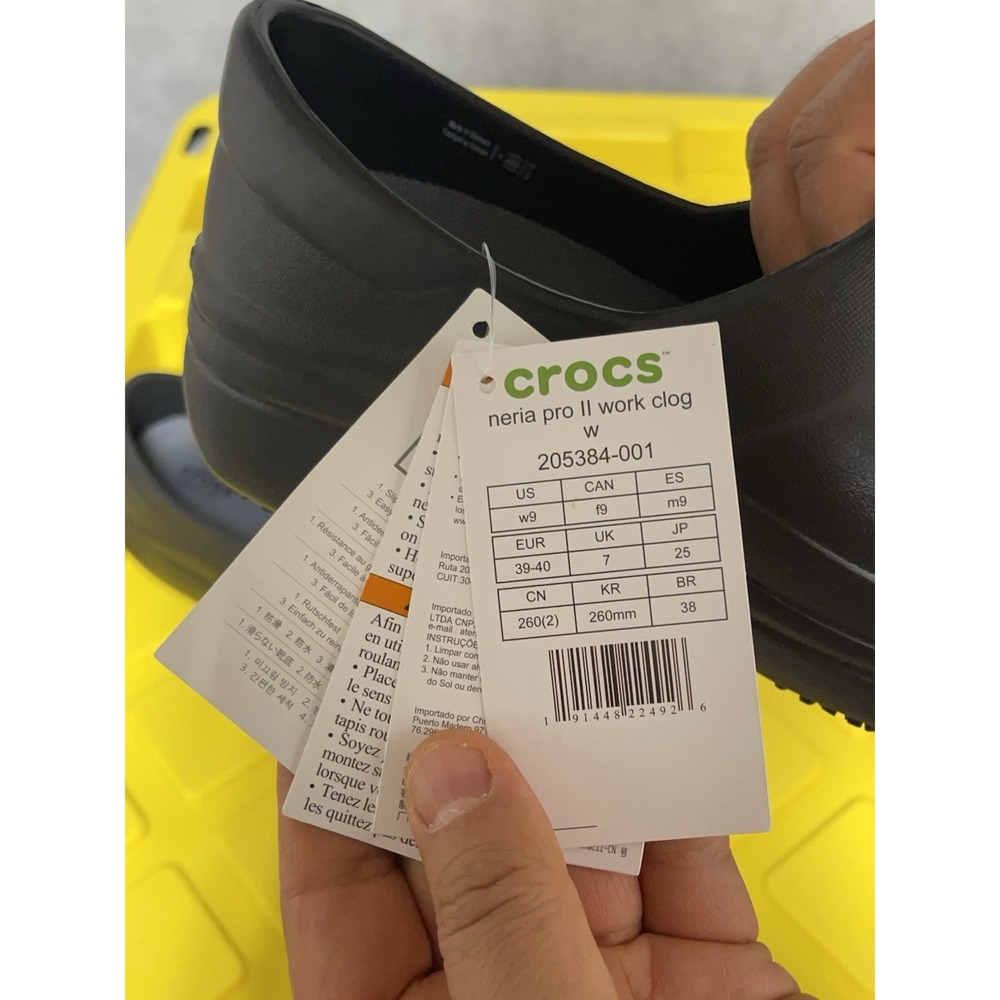 NWT Crocs Neria Pro II Work Clog Black Women's Size 9 Slip-On Professional Shoes - Picture 3 of 11
